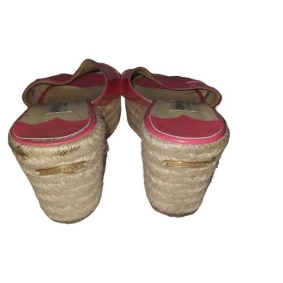 Jimmy Choo Pink Jute Wedge Platform Sandals - Picture 3 of 6